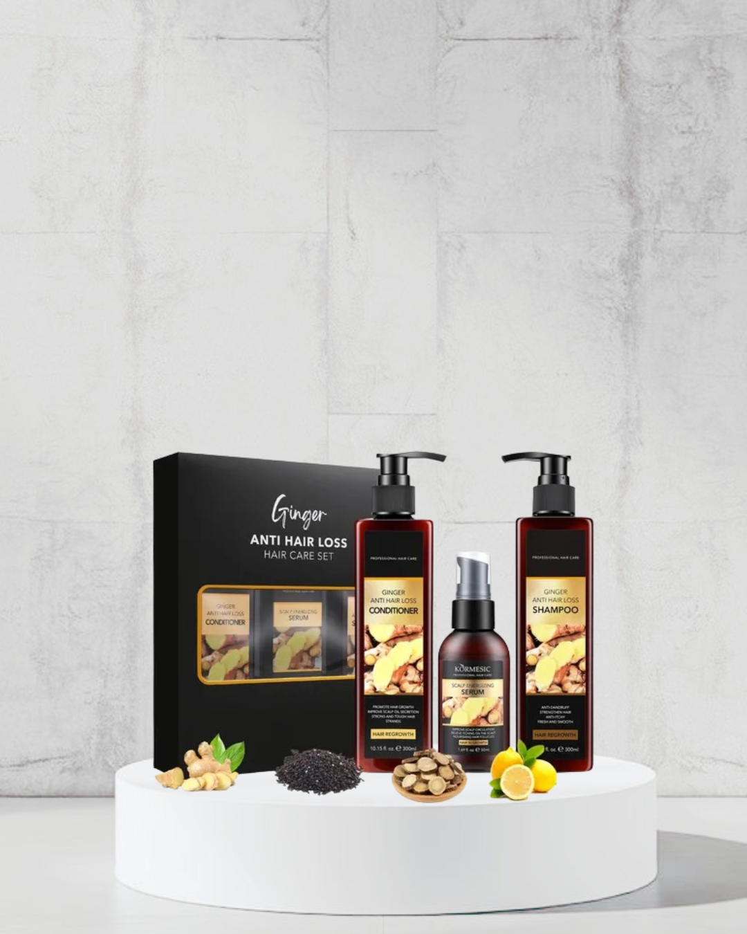 Ginger Anti-Hair Loss Shampoo & Care Set 300ml+300ml+50ml